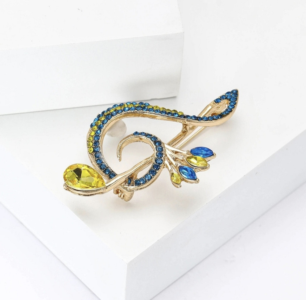 Брошка "Нота" жовто-блакитна Сміла - фото 3