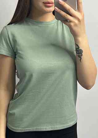 Базовая футболка женская удлиненная Фисташковый XXL Харьков