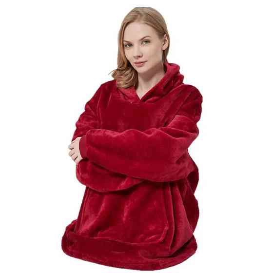 Толстовка плед флісова, Толстовка плед чоловіча, Рукоплед з рукавами, Snuggie з рукавами MH-15 Львів