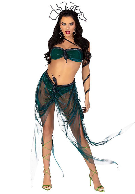 Эротический костюм Медузы Горгоны Leg Avenue Medusa Costume L, топ, юбка, нарукавники, украшения Sex Aura Киев - изображение 3