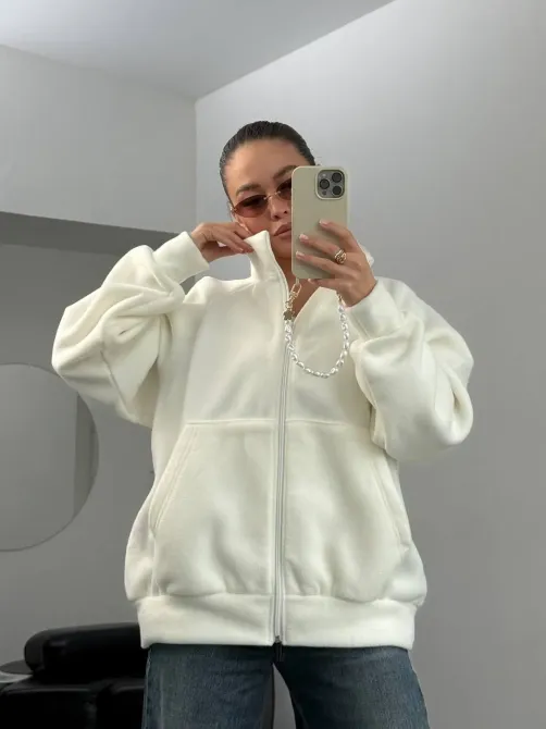 Женская базовая флисовая кофта оверсайз на молнии женская базовая флисовая кофта Харьков - изображение 13