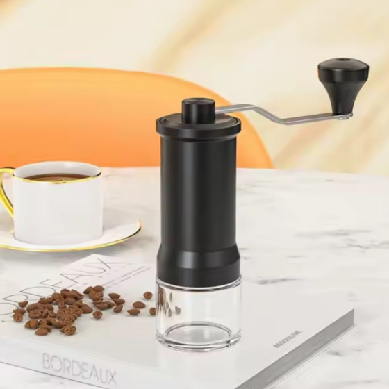Кофемолка ручная с керамическими жерновами механическая 5 ступеней регулировки помола,черная Каменец-Подольский