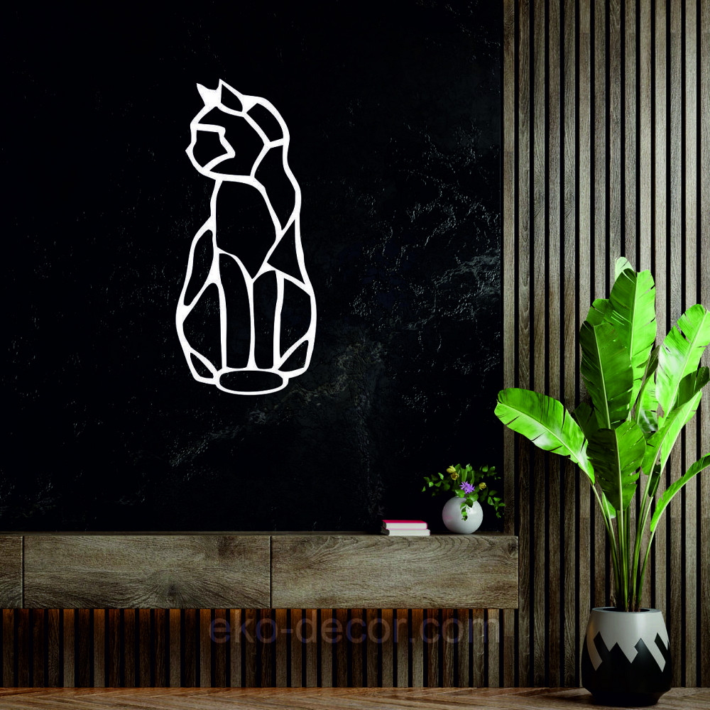 Декоративное настенное Панно «Кот» Декор на стену 110*48 см, Белый Киев - изображение 2