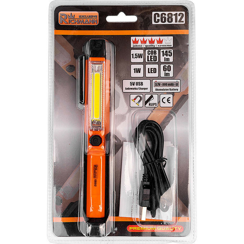 Ліхтарик світлодіодний акумуляторний Richmann 1,5+1 Вт 145 + 60 lm (C6812) Коломыя - изображение 7
