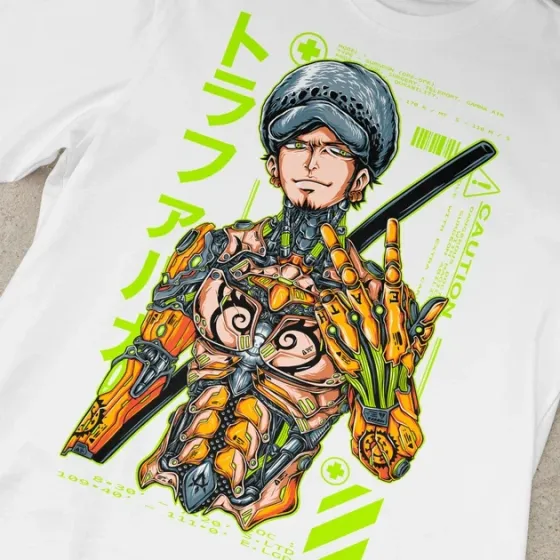 Футболка для подростка мальчика с принтом Ван Пис Кібер Трафальгар Ло W Размер 160 Anime10045 Днепр