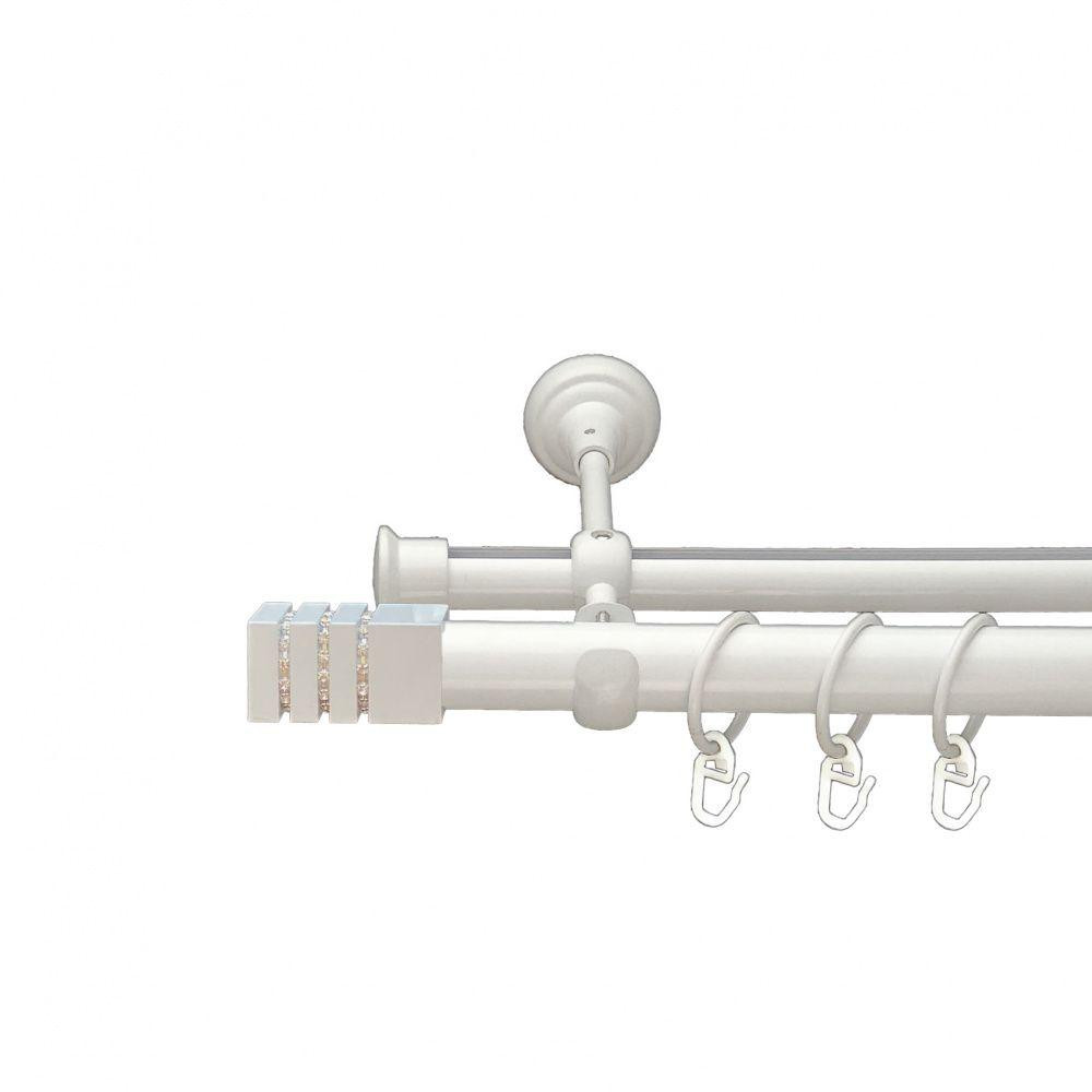 Карниз Orvit Ацтека металевий дворядний опозитний гладка \ профільна труба кільце металеве Арктіс 25\19 мм 200 см (00-00010696) Львів - фото 1