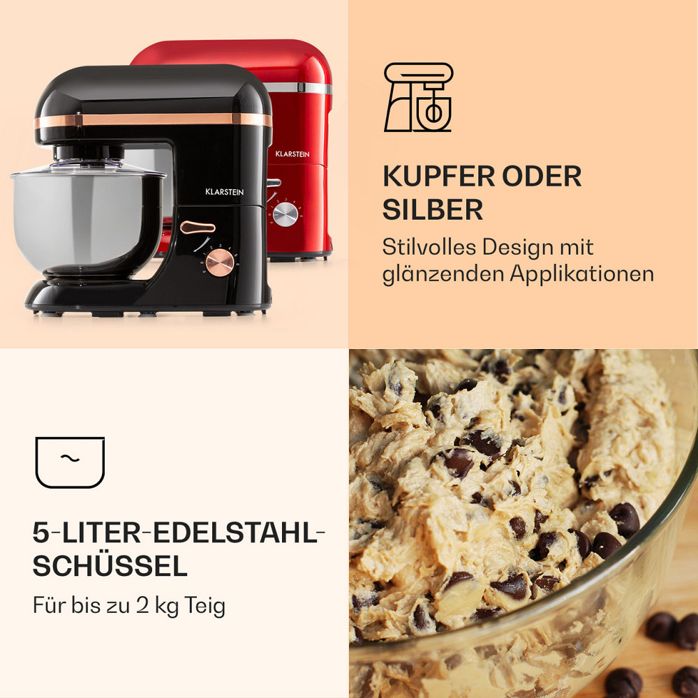 Кухонний комбайн Bella Elegance 2000 Вт/2,7 к.с./5.2 літра Неіржавка сталь Без BPA Чорний (Німеччина, Рівне - фото 5