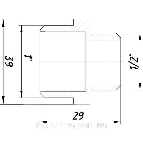 Ниппель редукционный 1″х1/2″НН нержавеющий SN532S OPTIMUM Черновцы