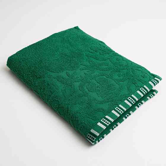 Полотенце для рук и лица махровое с орнаментом GM Textile 40х70см 400г/м2 (Зеленый) Сумы