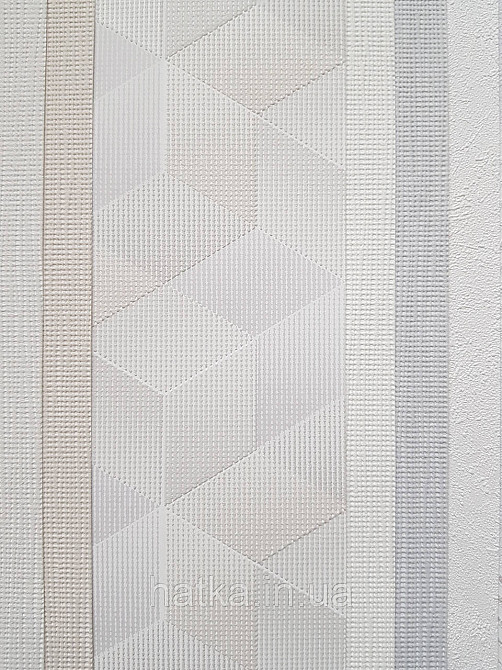 Шпалери вінілові на флізеліні Sintra Simmetria метрові геометрія фігури 3д білі бежеві сірі 524800 Київ - фото 3