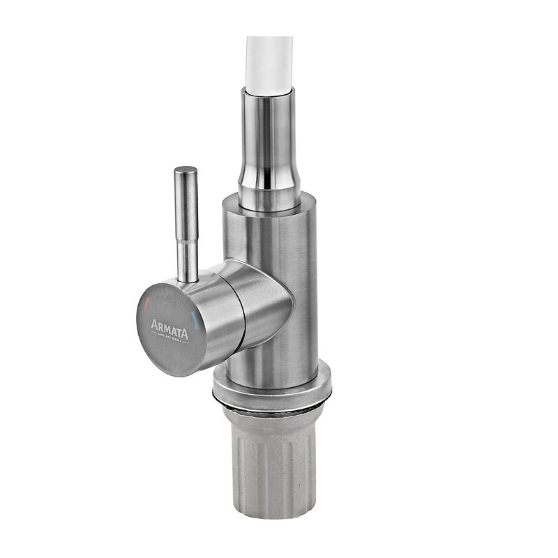 Кухонний змішувач Armata SUS-011 REFL.WHITE з силіконовим виливом з нержавіючої сталі (CH6562) Харків - фото 6