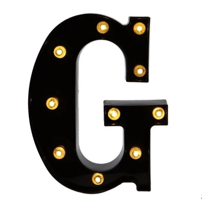 Буква с подсветкой G объемная маленькая 22 на 17 см черный Киев - изображение 3