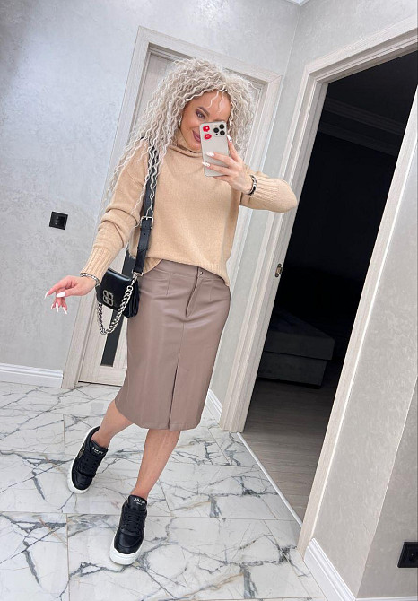 Женская прямая юбка кожаная. 46-56р Киев - изображение 8