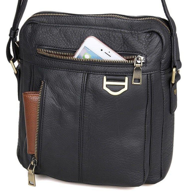 Сумка чоловіча через плече Чорна (Vintage) Київ - фото 19