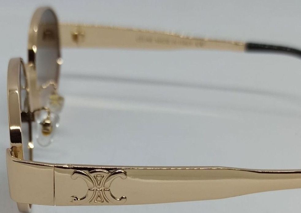 Брендовые женские очки овальные серо коричневый градиент в зол металле. Киев - изображение 4