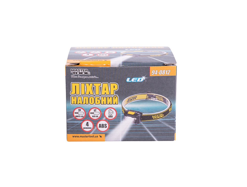 MASTERTOOL Ліхтар налобний MASTERTOOL 4 режими 59х41х32 мм WHITE LED+2xRED LED 3xAAA ABS 94-081 Коломия - фото 4