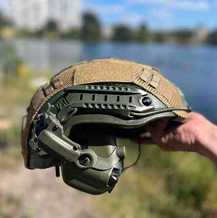 Тактичний комплект шолом Fast + кавер + навушники Earmor М31 + кріплення Чебурашка (Оливковий) M Київ