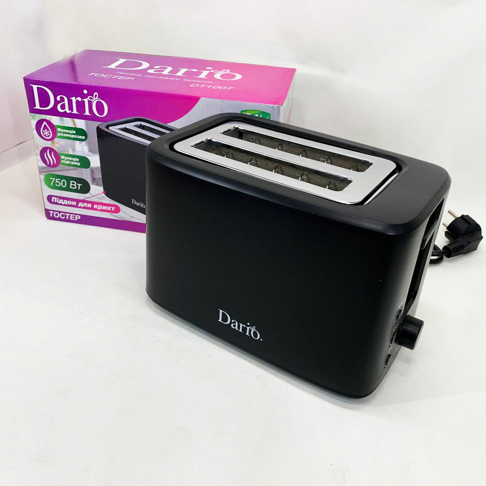 Потужний тостер для дому та кухні DARIO DT1007 750 Вт, Тостер для прожарювання хліба QR-51 Івано-Франківськ - фото 6