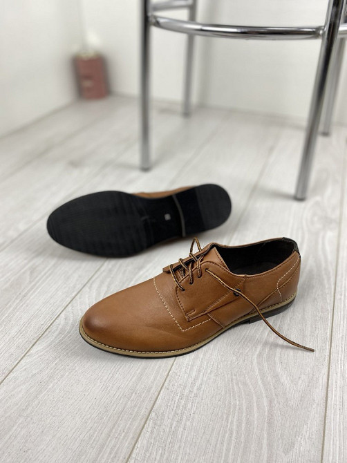 Туфлі чоловічі VADRUS руді натуральна шкіра 39-44 розміри (артикул від 39 до 44) Коломыя - изображение 3