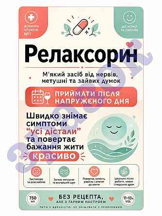 Етикетка на пляшку вина або ігристого «Релаксорін» | Прикольна подарункова етикетка та контретикетка | Жартівлива наліпка на пляшк Одеса