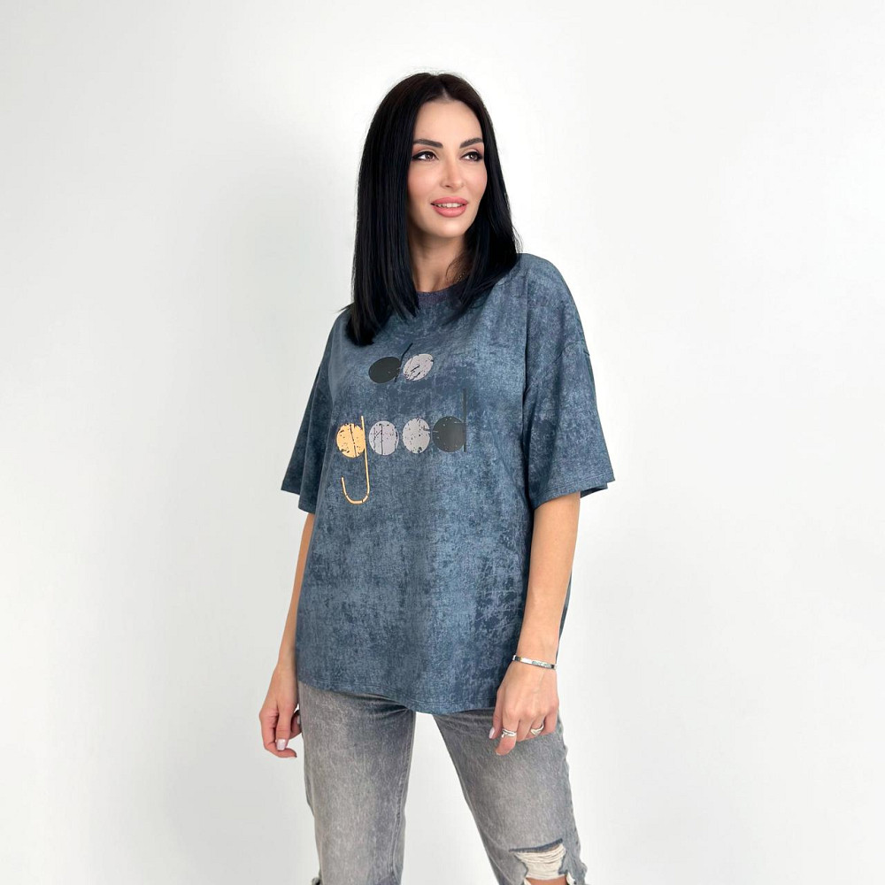 Жіноча футболка вільного крою "Do good" (Турція) оптом | Батал Київ - фото 5