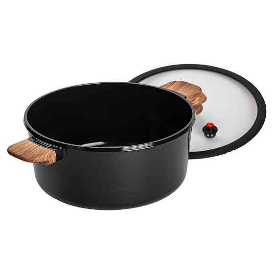 Каструля алюмінієва з керамічним покриттям 6.9 л чорна Київ