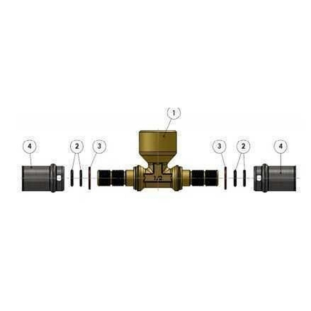 Трійник із внутрішньою різьбою прес APE ITALY AP 132 16х1/2″х16 Луцк - изображение 3