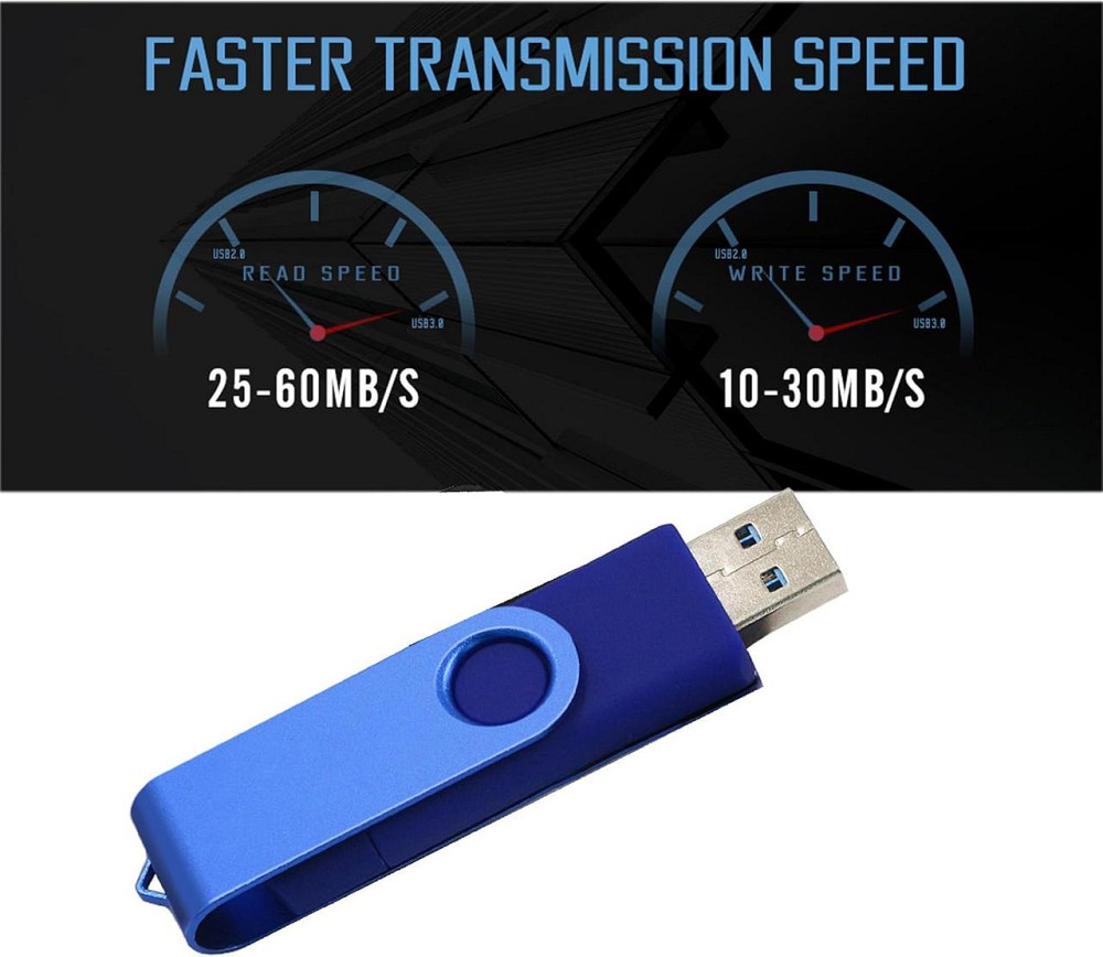 Флеш-накопичувач 717308976615 Синій 512GB USB 2.0 металевий поворотний корпус високошвидкісний для ПК/Android/зберігання файлів Київ - фото 5