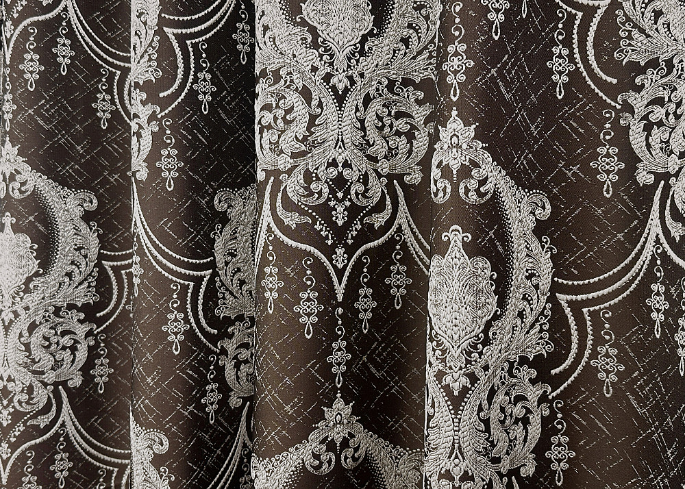 Комплект штор на люверсах VR-Textil Парча № 1773ш Венге з молочним 155х270 см 2 шт (37-0260) Київ - фото 8