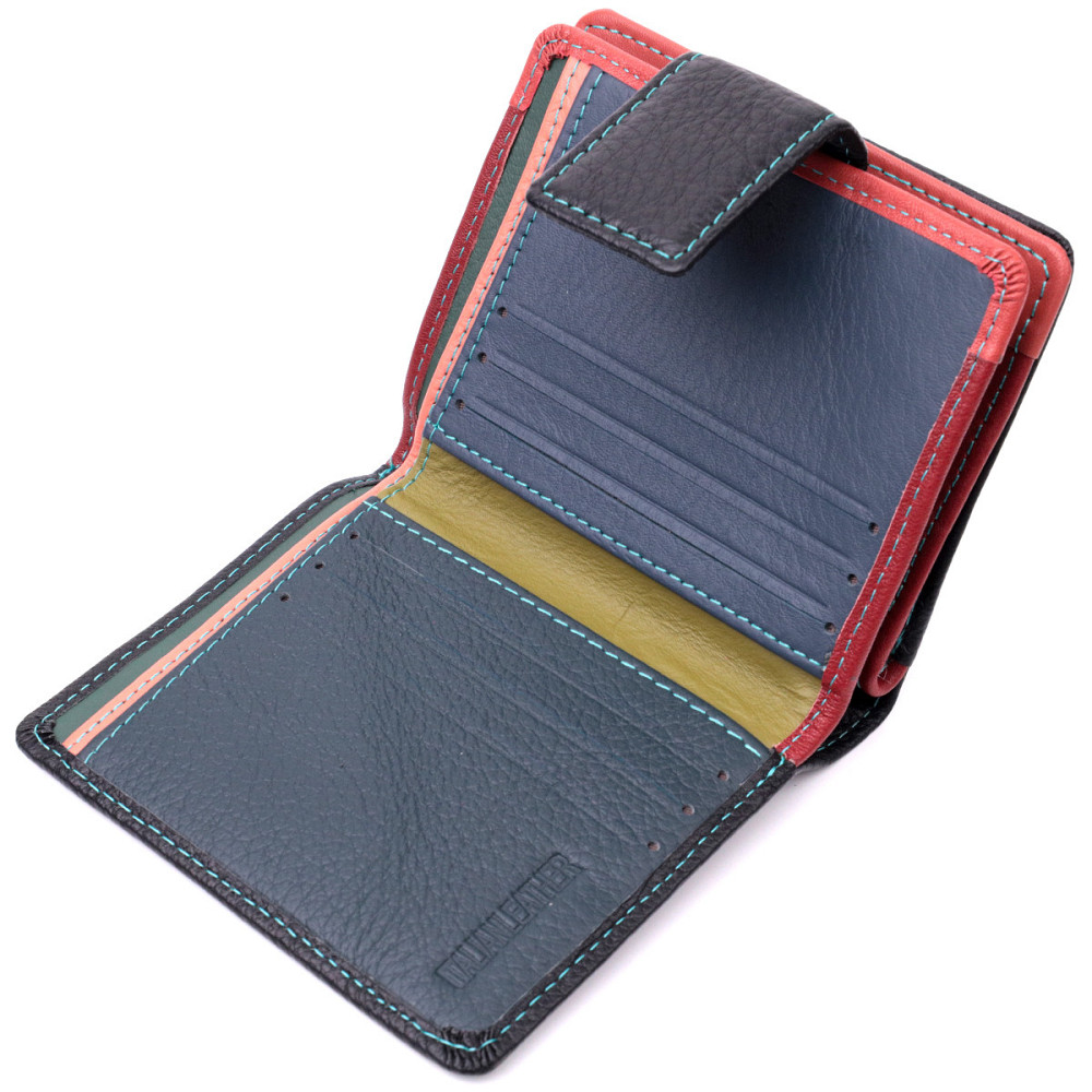 Вертикальный небольшой женский кошелек из натуральной кожи ST Leather 19436 Черный Киев - изображение 6