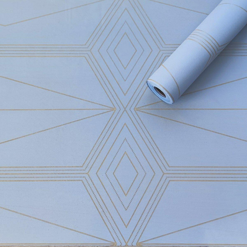 Самоклеющаяся пленка 0,45х10м х 0,07мм Голубая с золотом SW-00001218 Киев - изображение 1