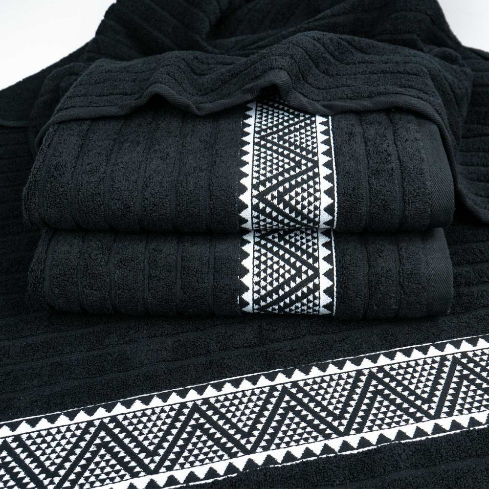 Махровое банное полотенце Зипп GM Textile 70х140см 500г/м2 (Черный) Сумы - изображение 3