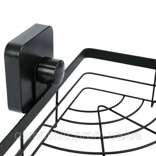 Полиця кутова Axentia чорна на присосках 22х11.5х22 см метал з порошковим покриттям (135970) Київ - фото 4