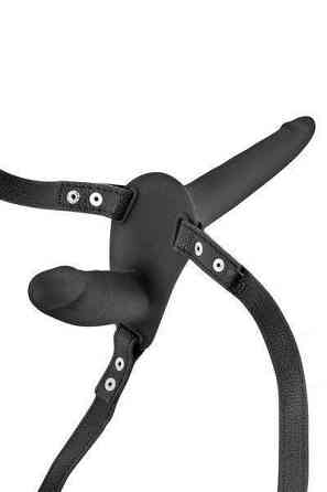 Двойной страпон Fetish Tentation Strap-On with Double Dildo Black Sex Aura Киев