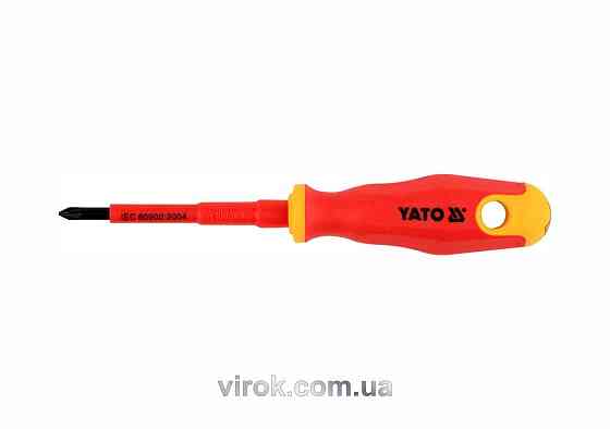 Викрутка хрестова діелектрична ізольована YATO : PZ1 х 80 мм. VDE до 1000V [12/120] Одеса