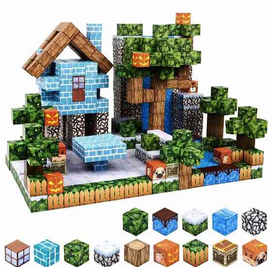 Магнітний конструктор Minecraft (Майнкрафт) 100 деталей – 3D блоки,  набір для дітей Киев