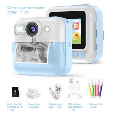 Дитячий фотоапарат ColorWay з функцією миттєвого друку (Blue) (CW-PHP01B) Вінниця - фото 5