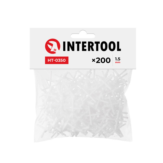 Набір дистанційних хрестиків для плитки 1.5 мм /200шт INTERTOOL HT-0350 Київ - фото 1