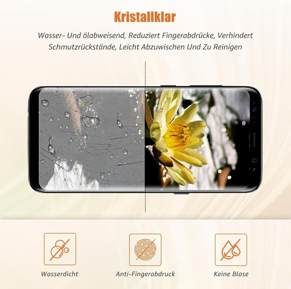 Захисне скло Samsung Galaxy S8 Plus прозоре 3D повне покриття комплект 2 шт 9H 0.33 мм захисне покриття скло повноекранне Київ - фото 4
