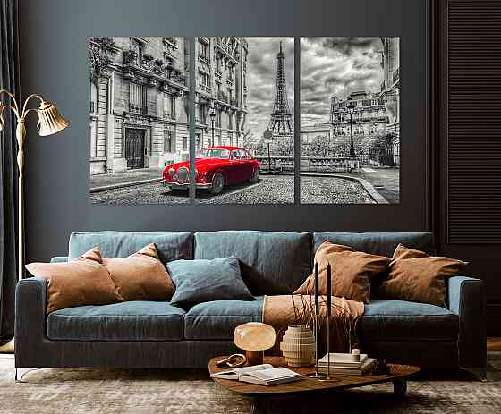 Модульная картина в гостиную / спальню  Червона машина   ART-256_3A Киев