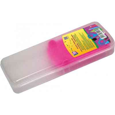 Пенал Cool For School Пластиковый с застежкой Прозрачный с розовым держателем 8011 (CF85557) Винница