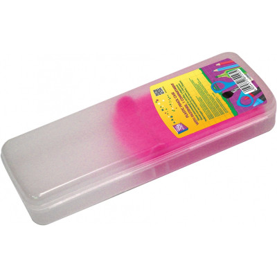 Пенал Cool For School Пластиковий із застібкою Прозорий з рожевим тримачем 8011 (CF85557) Вінниця - фото 1