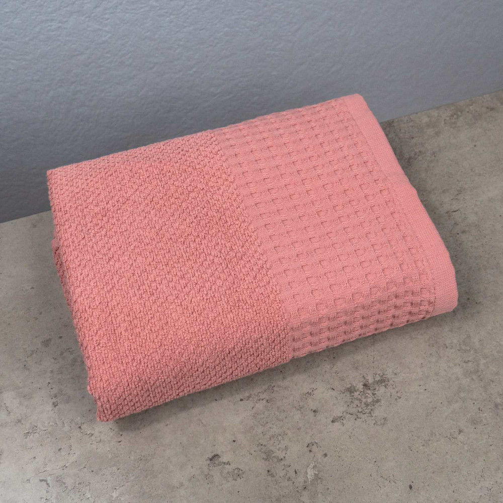 Полотенце махровое Вафельний Бордюр GM Textile 40х70см 500г/м2 (Пудра) Сумы - изображение 1