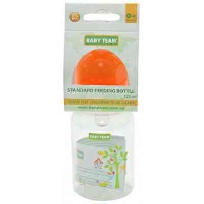 Пляшечка для годування Baby Team з силікон.соскою 125 мл 0+ помар (1400_оранжевый) Вінниця