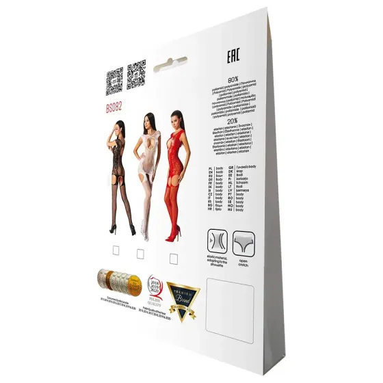 Ажурний бодістокінг з панчохами Passion BS082 white Львів
