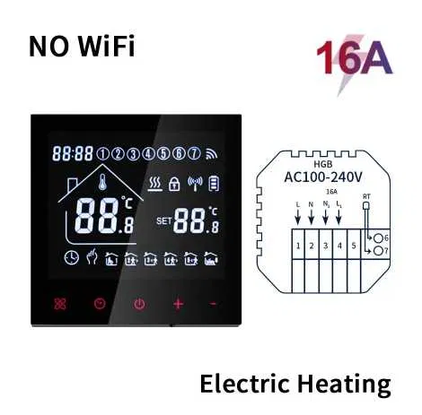 Терморегулятор сенсорний програмований теплої підлоги Led (для водянаої підлоги) Вінниця - фото 5