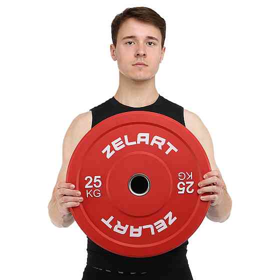 Диск бамперний для кросфіту резиновий 25 кг d-52мм Zelart-7797-25 Київ
