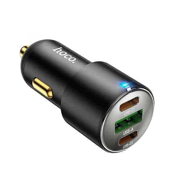 Автомобільний зарядний пристрій HOCO NZ6 PD45W 3-port, колір чорний 6931474765185 Одеса
