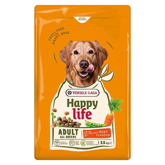 Happy Life Adult with Beef Flavour ХЕППИ ЛАЙФ ГОВЯДИНА сухой премиум корм для собак всех пород Киев