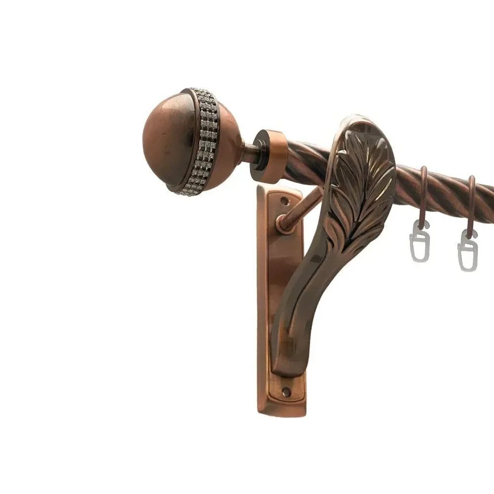 Карниз Orvit Авея металевий однорядний ретро скручена труба кільце металеве Мідь 25 мм 240 см (00-00016336) Львов - изображение 1